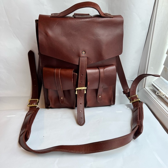 Origins Handbags - Rare  Vintage Origins  Genuine Leather Handmade Laptop Backpack OrCrossbody Bag